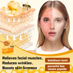 LHBMET Bee Venom Cream texture swirl highlights moisture and plumpness.