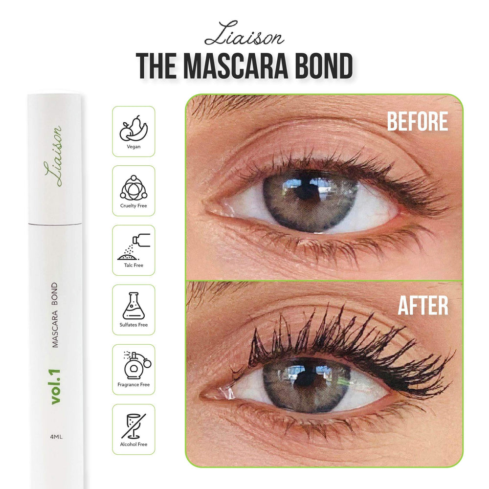 Liaison Mascara Bond lash-nourishment shot demonstrates ongoing conditioning for stronger-looking lashes.