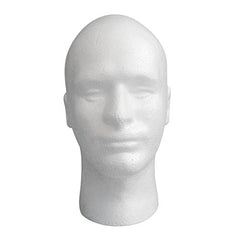 LIAMTU male wig head foam-white side view demonstrates versatile accessories.