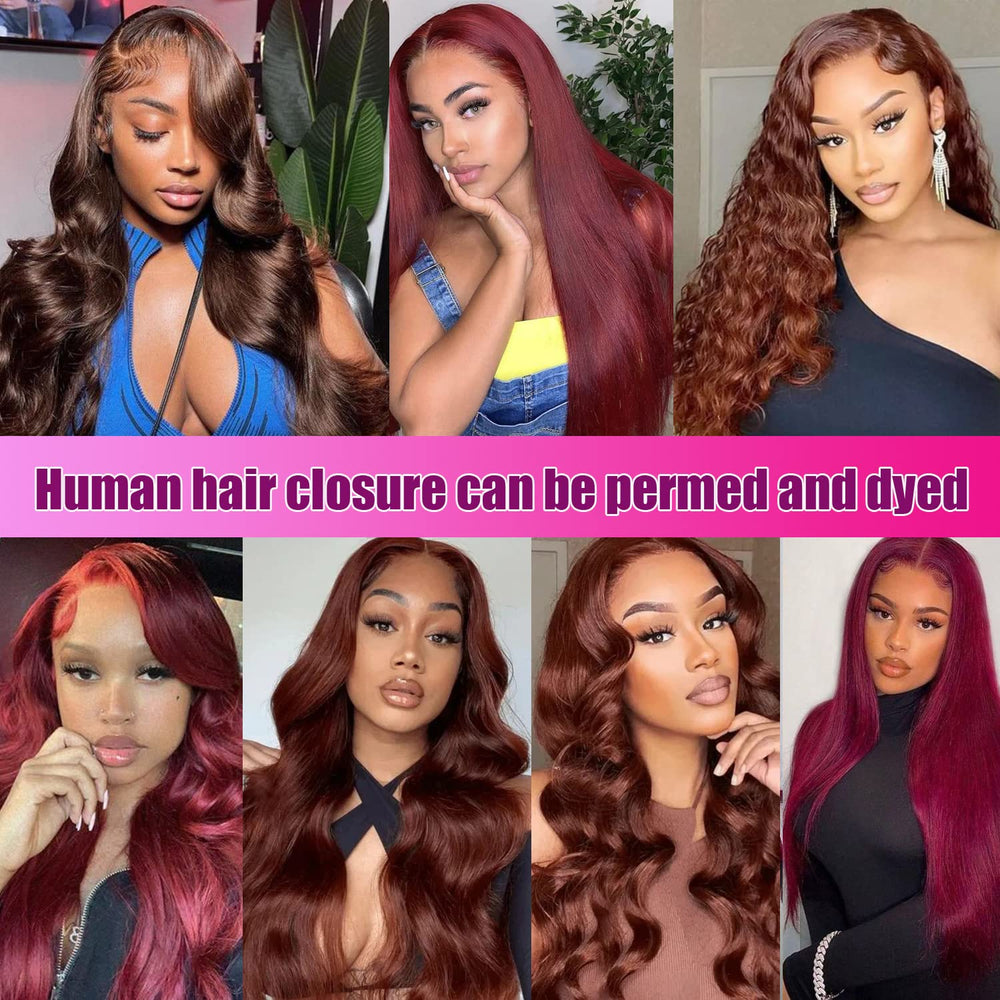 Liangya Hair HD body wave closure swatch demonstrates natural-looking color blend.