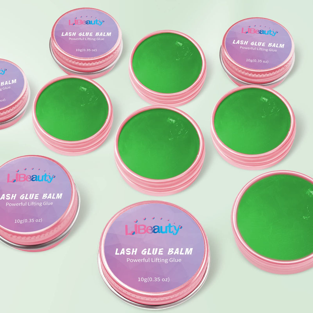 Libeauty glue balm label and ingredient list closeup reassuring gentle formulation