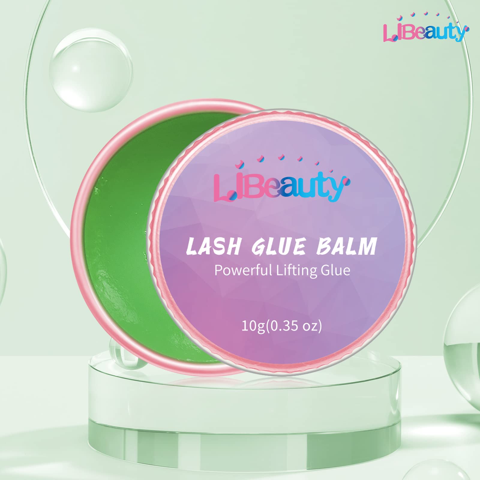 Libeauty glue balm texture closeup highlighting waxy tack for easy lash placement