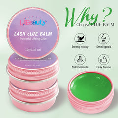 Libeauty glue balm with brush applicator demonstrating precise, low‑mess application