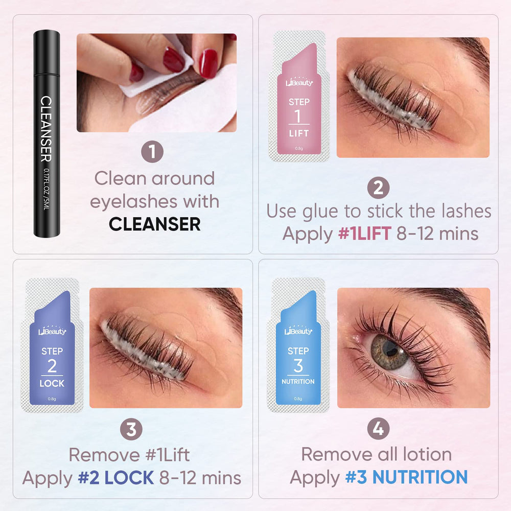 Libeauty instruction guide supports step by step at home brow and lash lifting