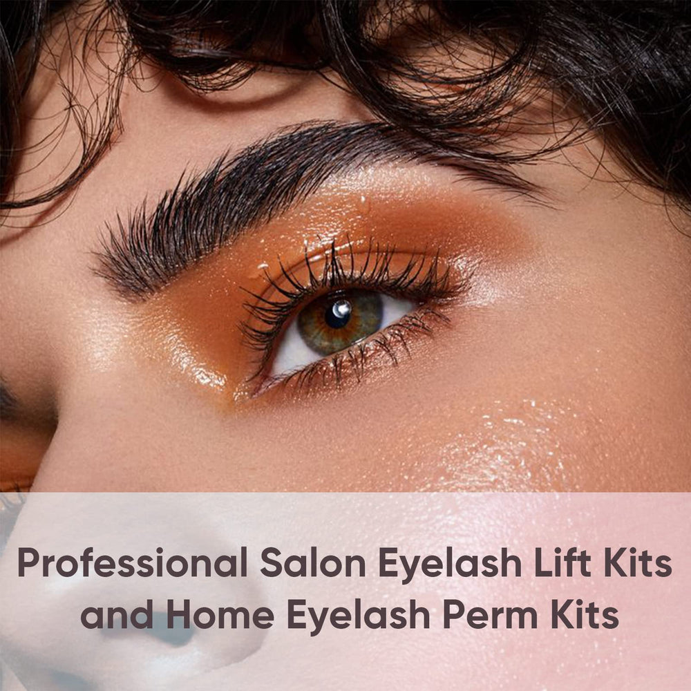 Libeauty lash brow perm results closeup shows lifted defined lashes