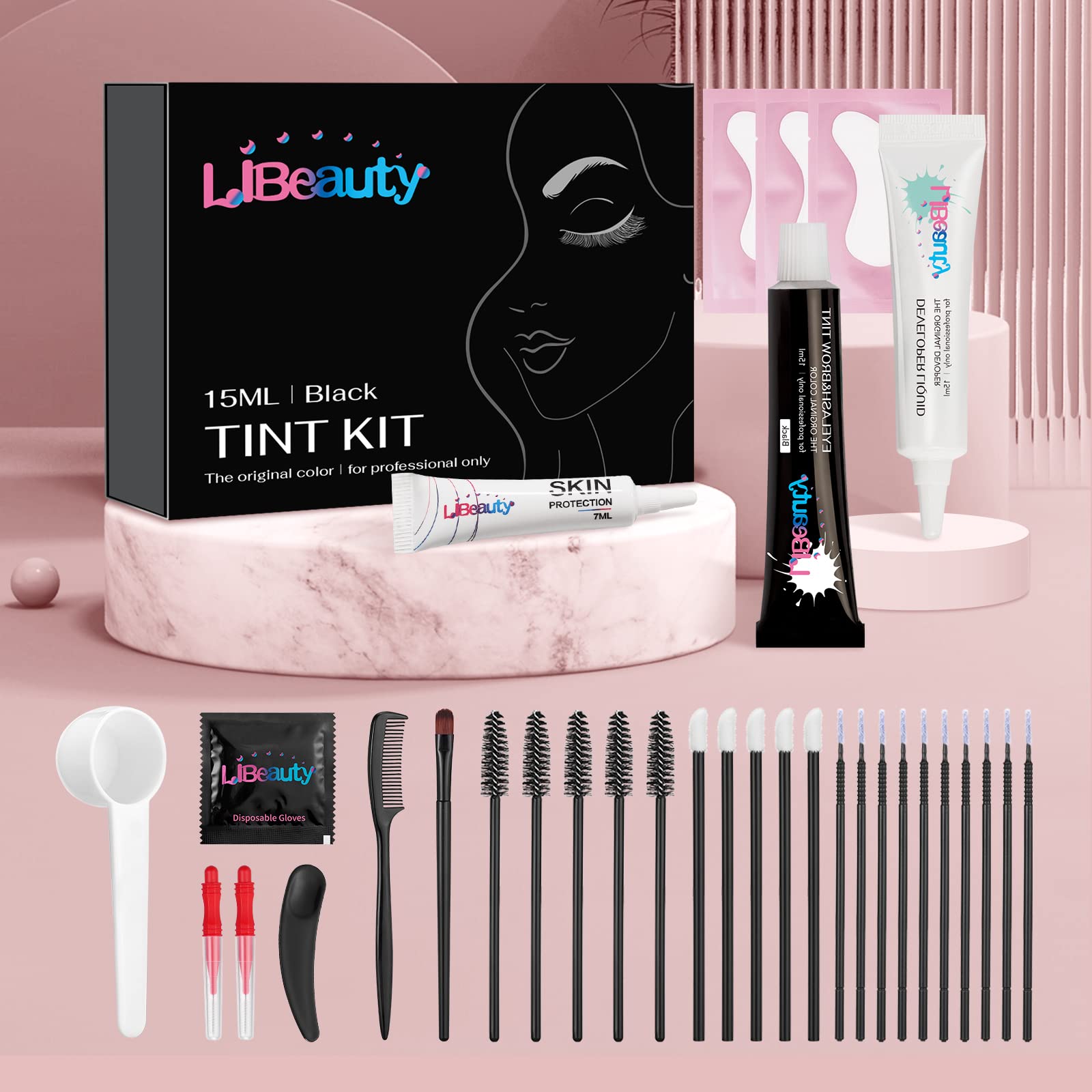 Libeauty Lash Color Kit before-after eye image demonstrates enhancement