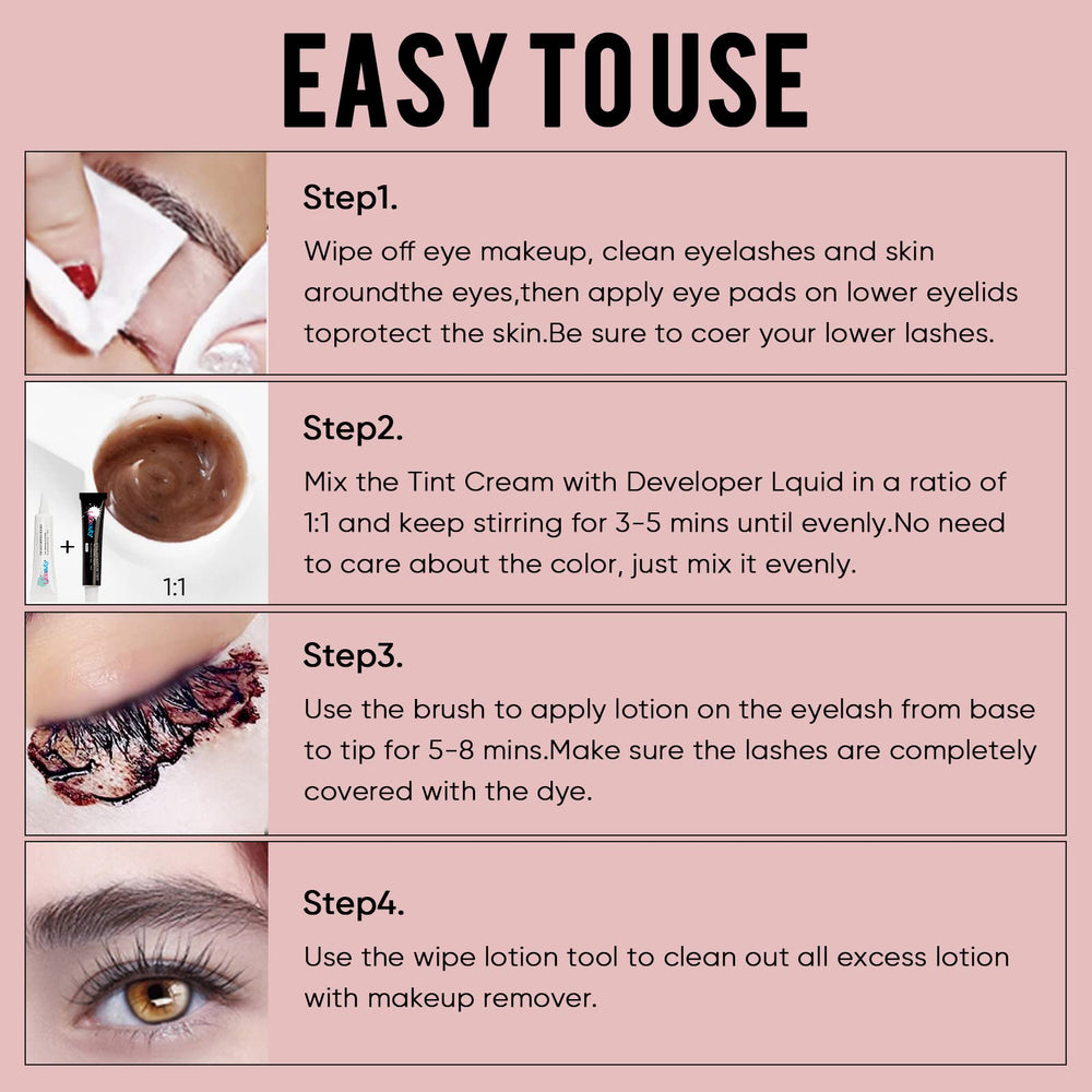 Libeauty Lash Color Kit eyebrow application shows defined brows instantly