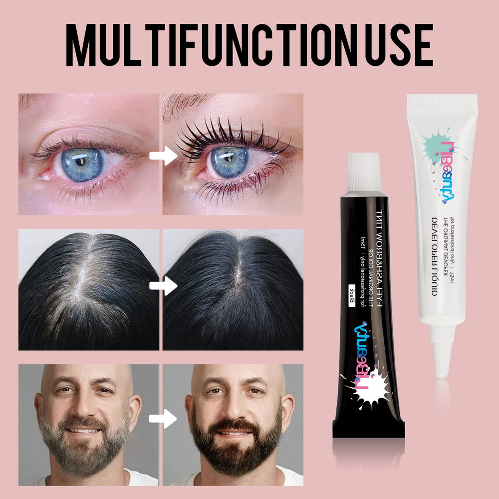 Libeauty Lash Color Kit gentle formula minimizes irritation during tinting