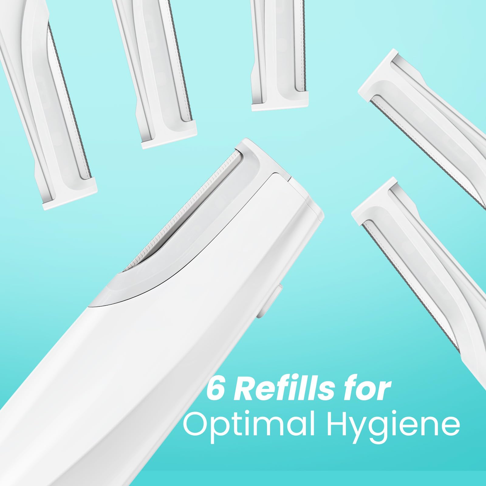 Liberex replacement blades closeup – hygienic, ready-to-use facial blade set for sonic dermaplaning.