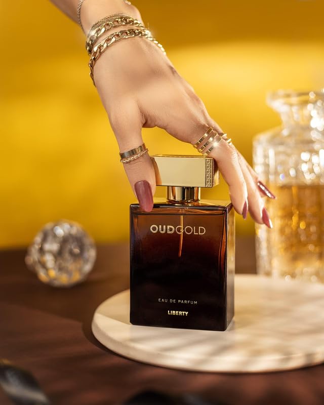 Liberty Oud Arabic Perfume gold-cap detail hints at premium luxury.