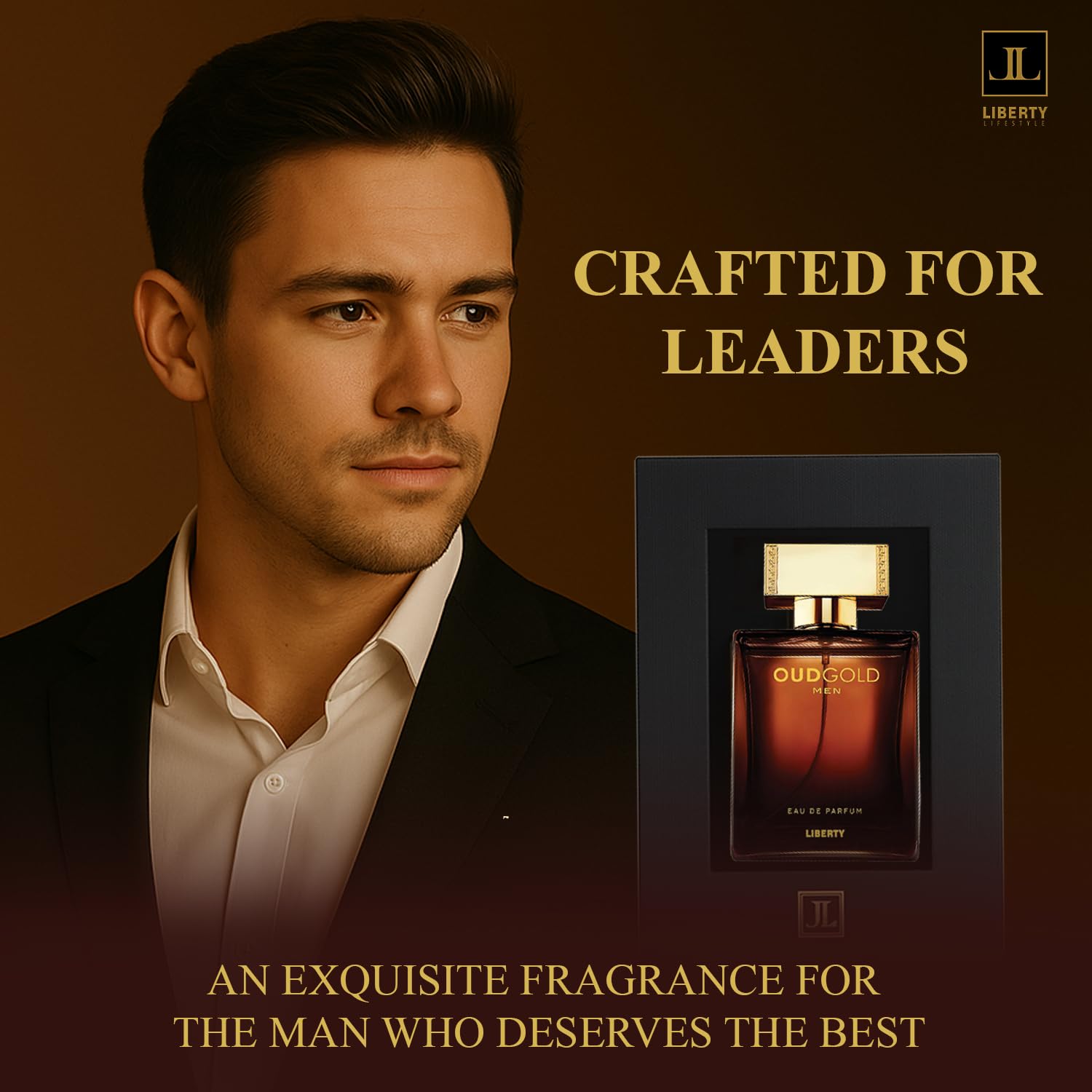 Liberty Oud Arabic Perfume top notes bergamot and neroli create fresh energy.
