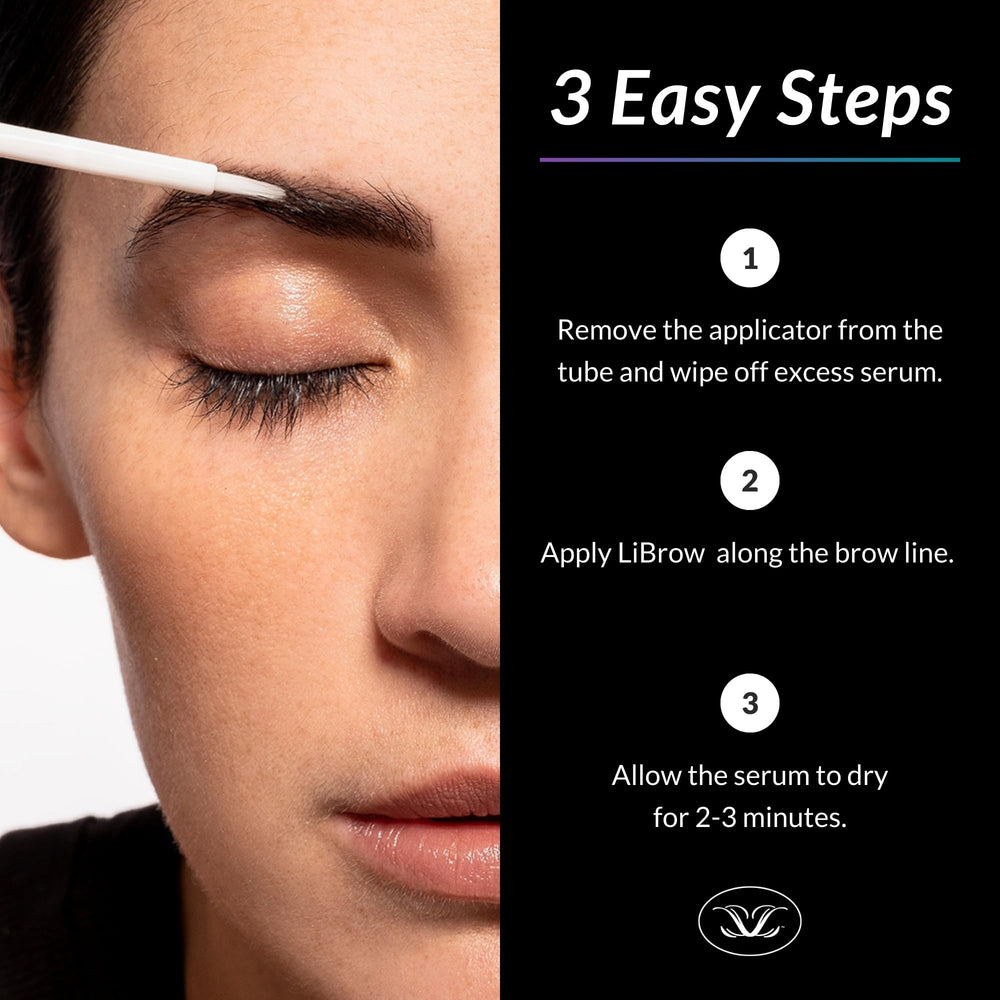 LiBrow natural botanicals formula highlights plant extracts for healthier brow growth.