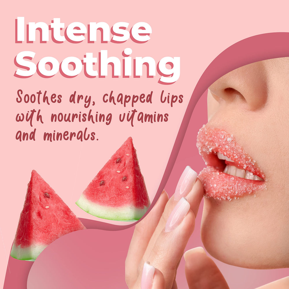 Lick Your Lips Watermelon Sugar Lip Scrub brush-application demonstrates exfoliation for prep.
