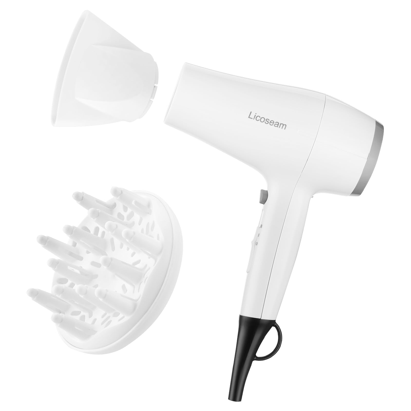 Licoseam Hair Dryer compact front view highlights lightweight design for easy handling.
