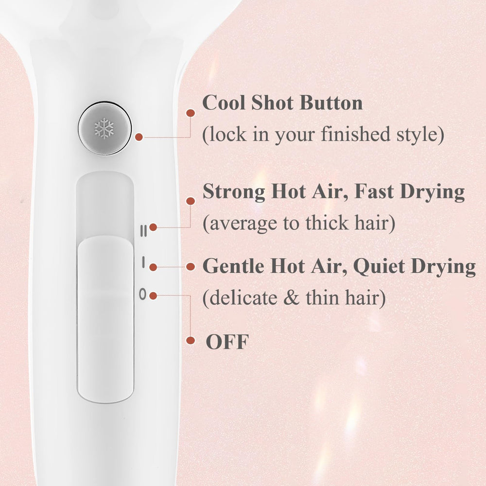 Licoseam Hair Dryer cool shot button demonstrated for locked-in styles.