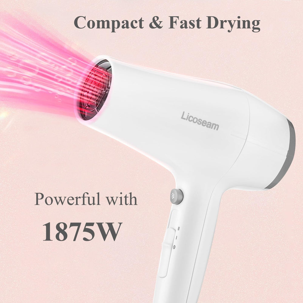 Licoseam Hair Dryer lightweight 0.9lb in hand for quick dry sessions.