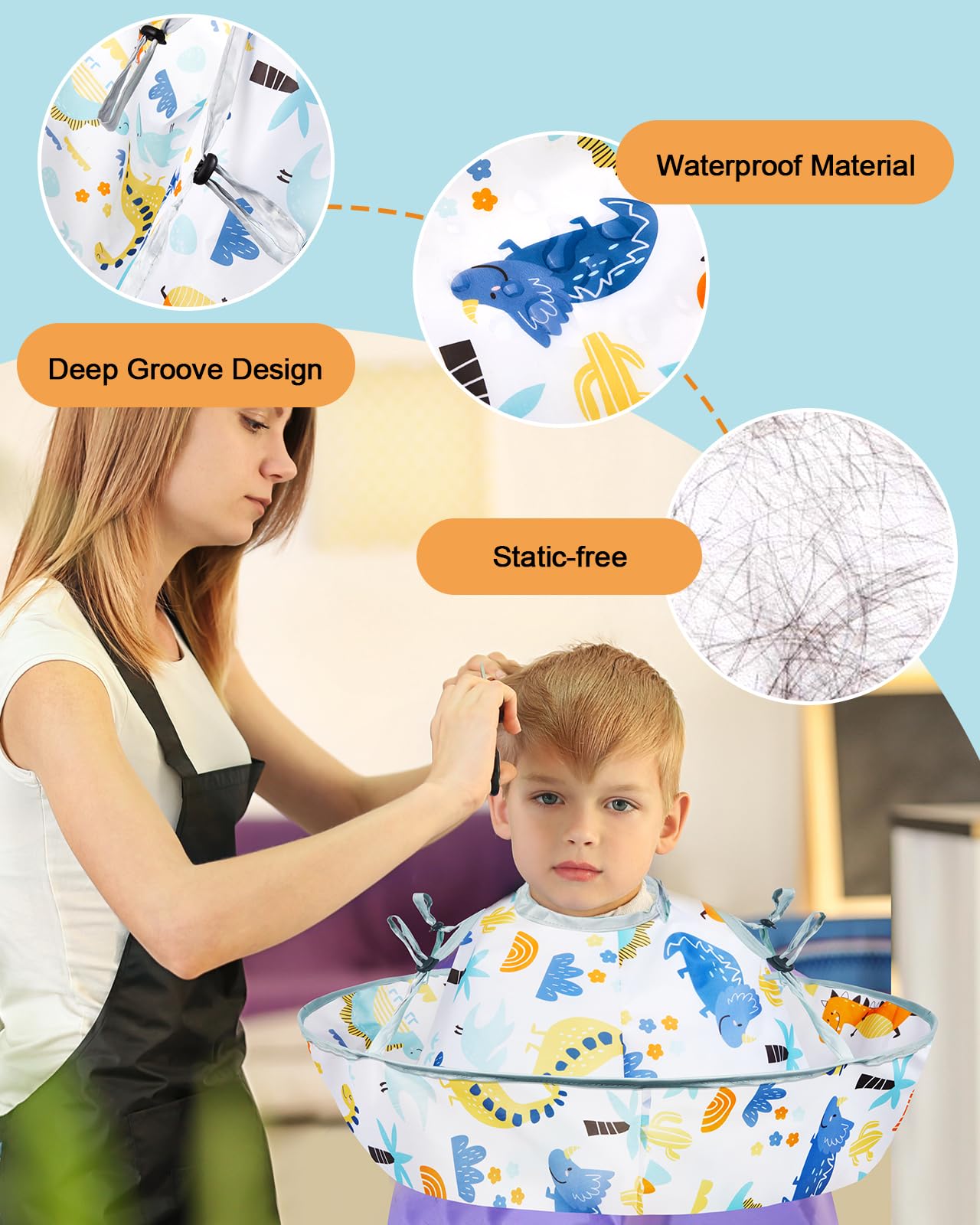 Lictin adjustable neck fastener cape fits different kids securely.