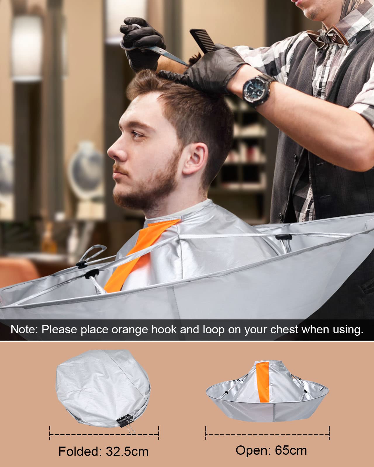 Lictin hair cutting cape folded compact saves space after use.