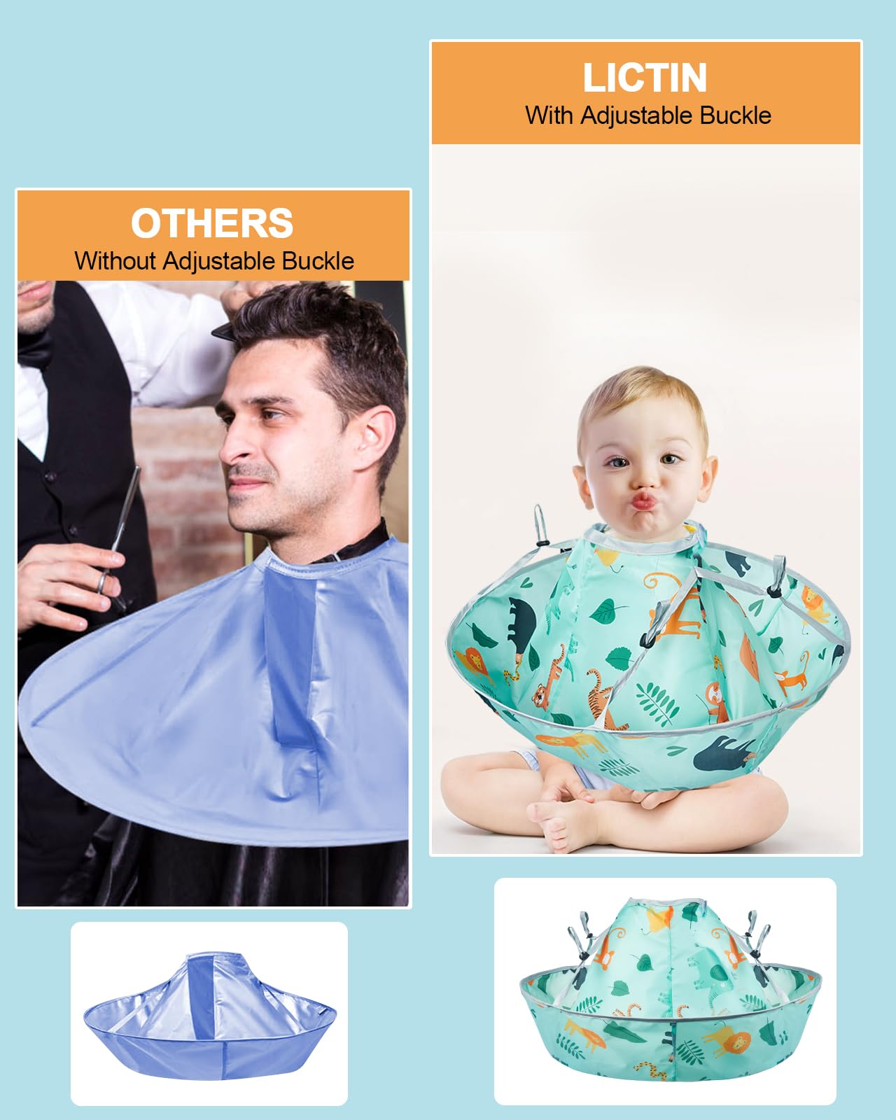 Lictin waterproof cape dries fast and folds flat for compact storage