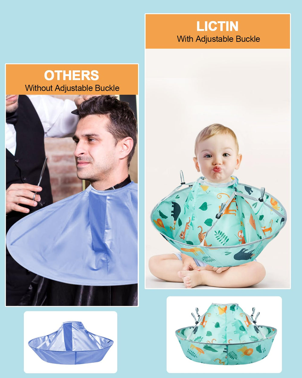 Lictin waterproof cape dries fast and folds flat for compact storage
