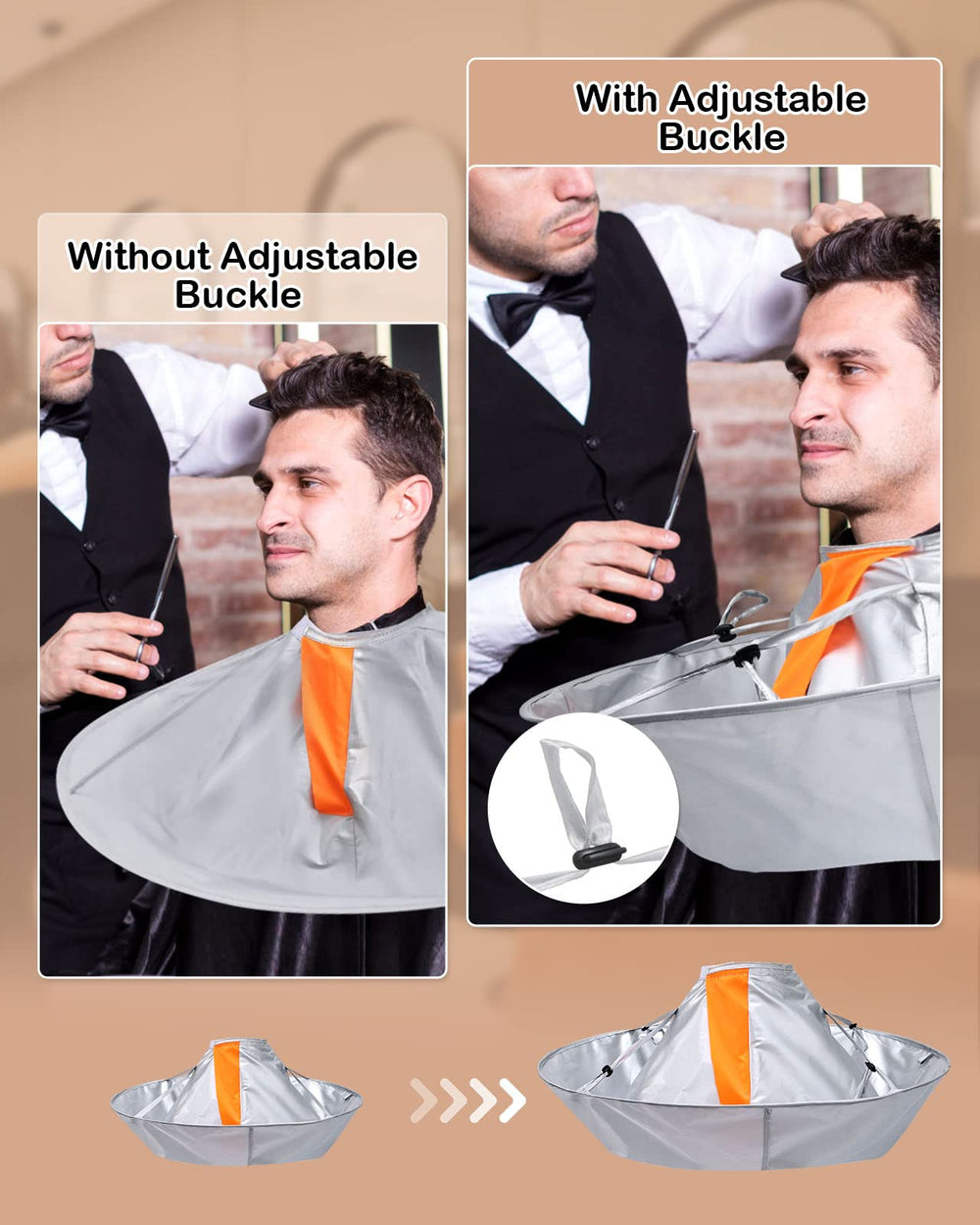 Lictin wide-application cape fits salons and home hairdressing tasks.