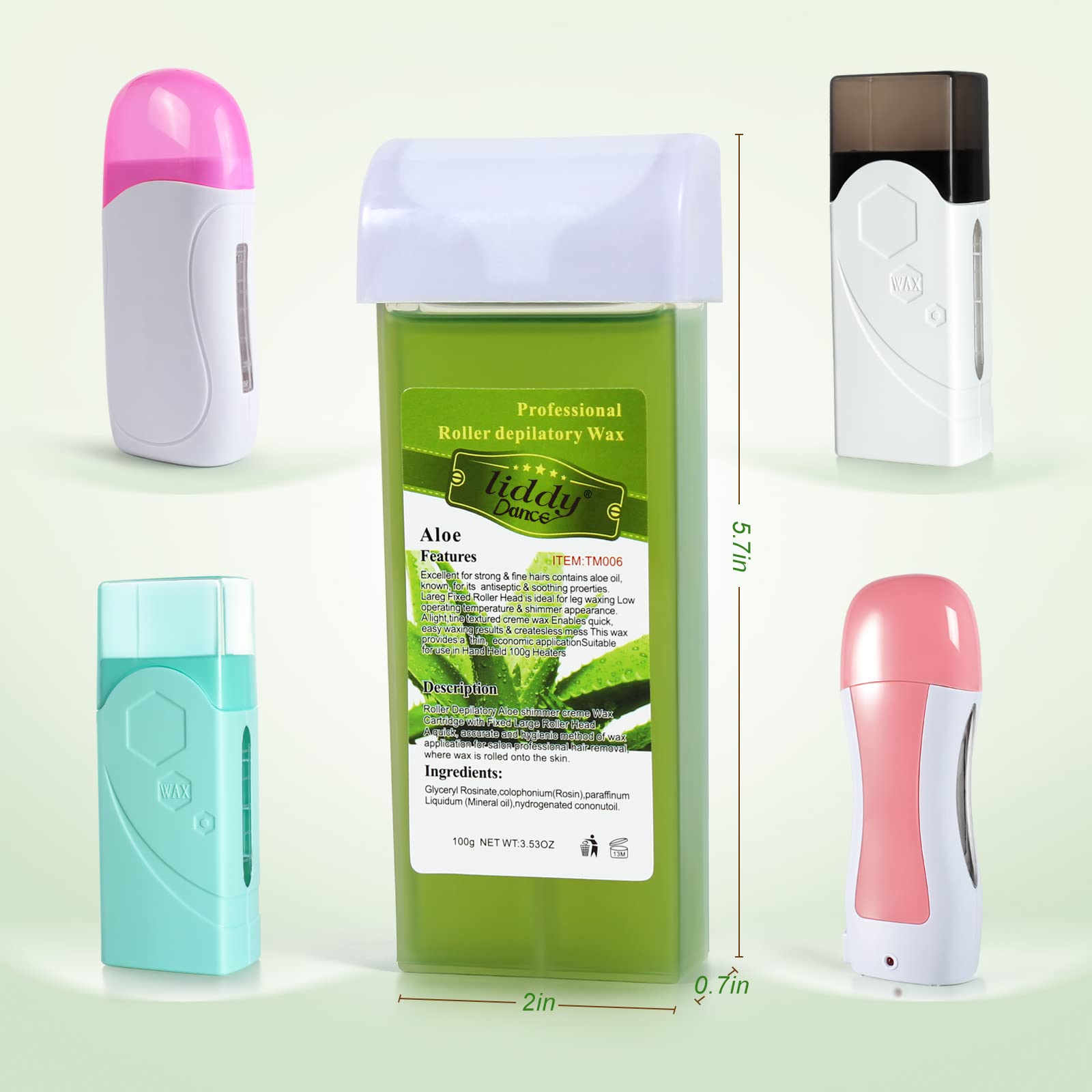 Liddy Dance aloe depilatory wax close-up highlights natural ingredients