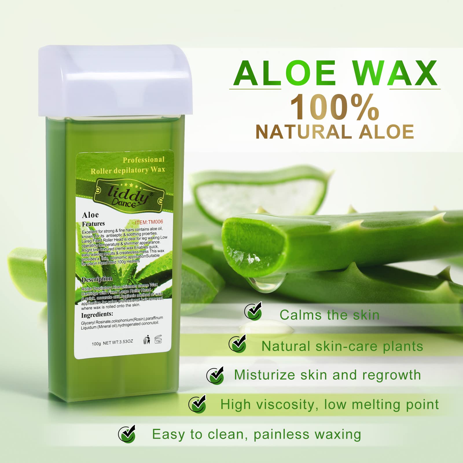 Liddy Dance roll-on wax application showing easy, even coverage