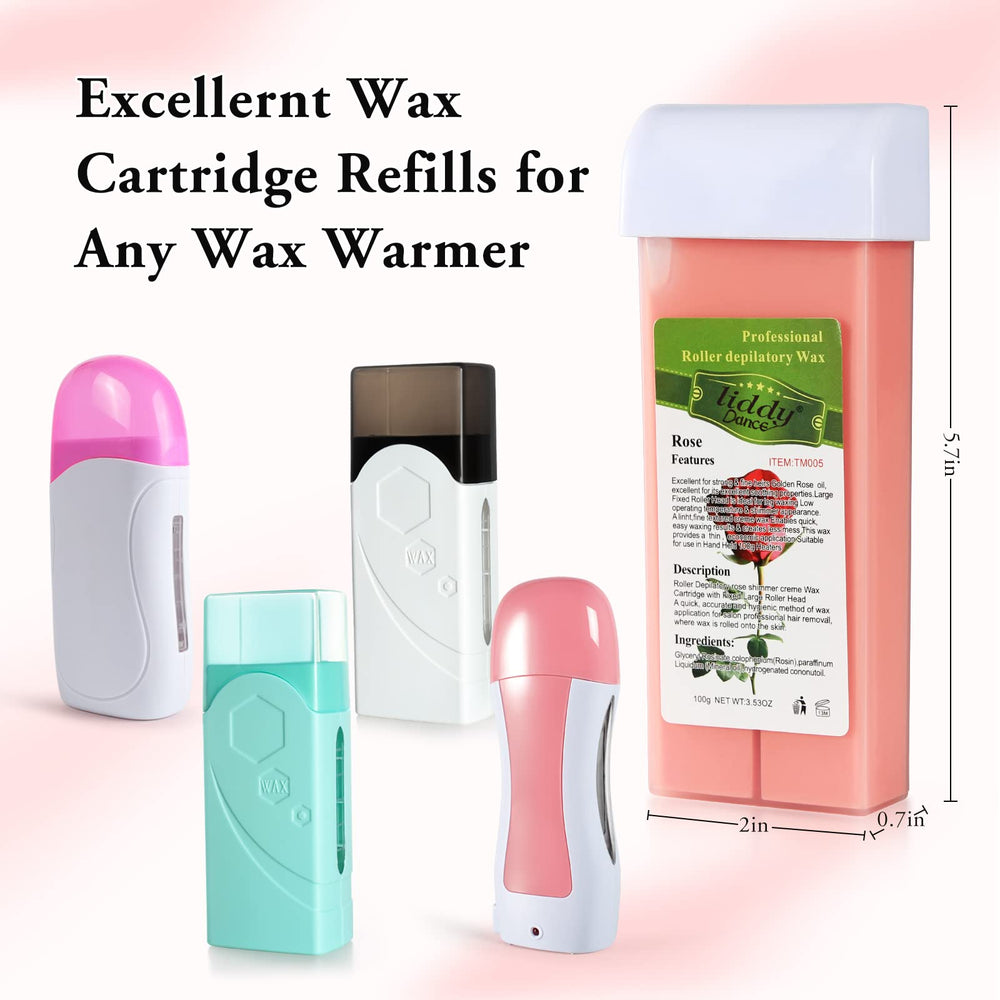 Liddy Dance Rose Roll-On Wax application close-up demonstrating precise, drip-free waxing.