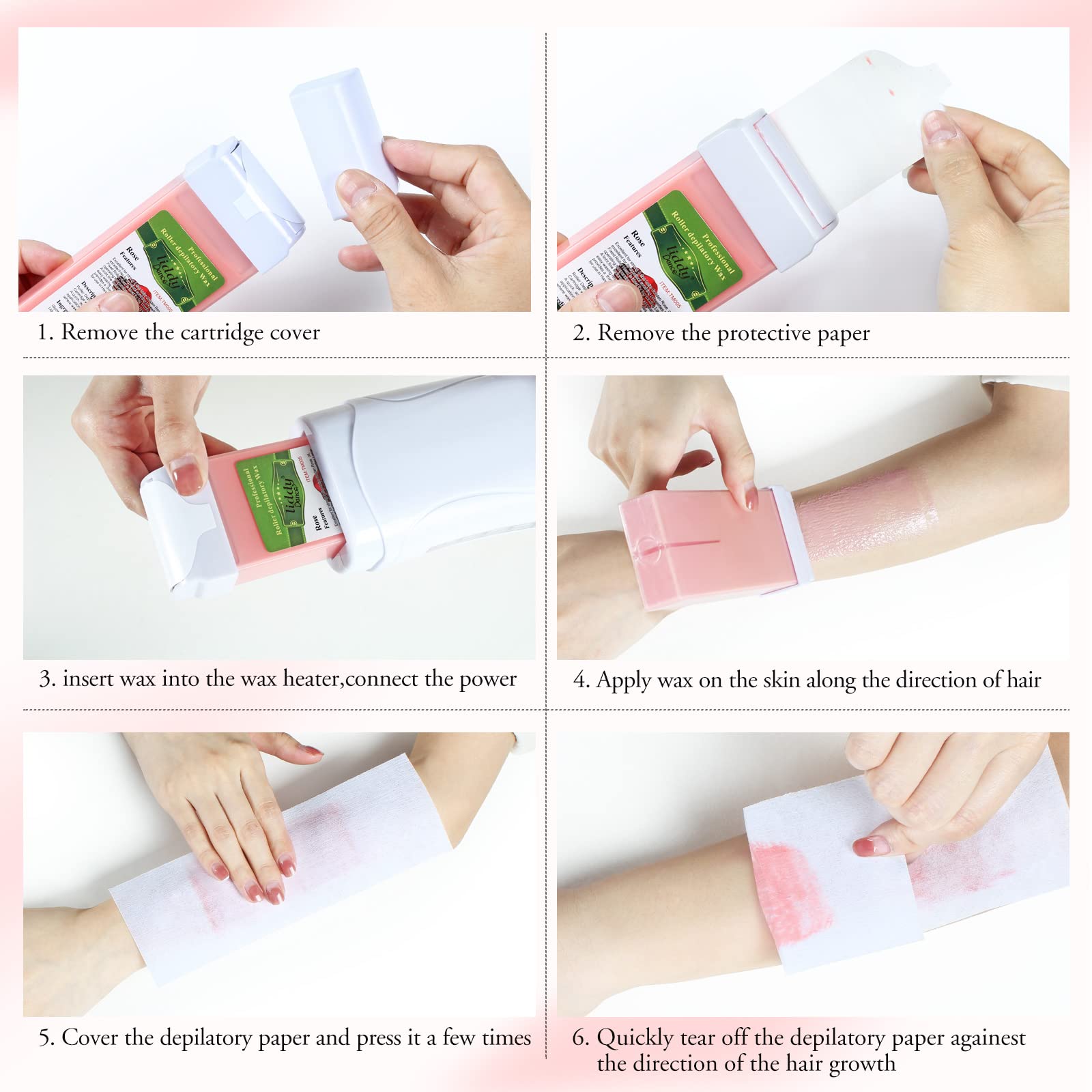 Liddy Dance Rose Roll-On Wax sealed storage image emphasizing clean and sanitary use.