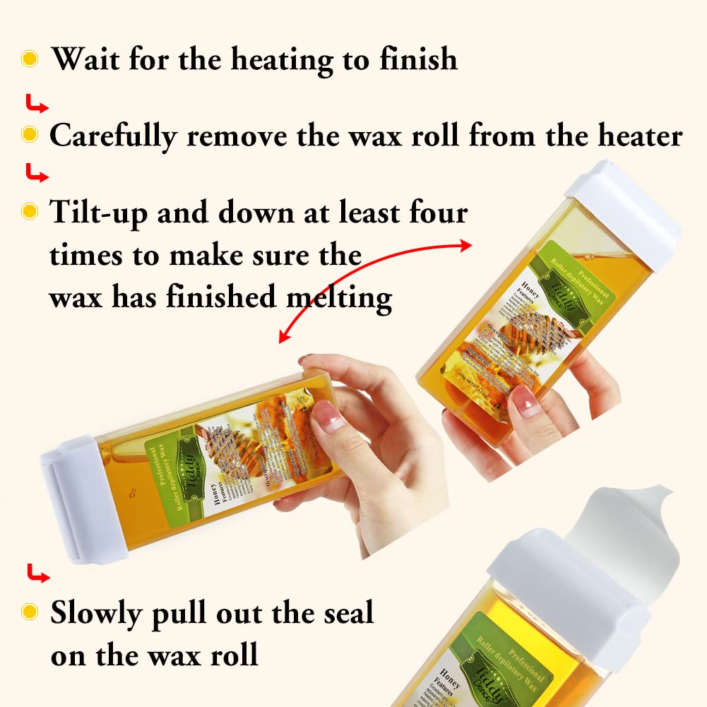 Liddy Dance wax roller handle close-up demonstrating ergonomic design for large area waxing
