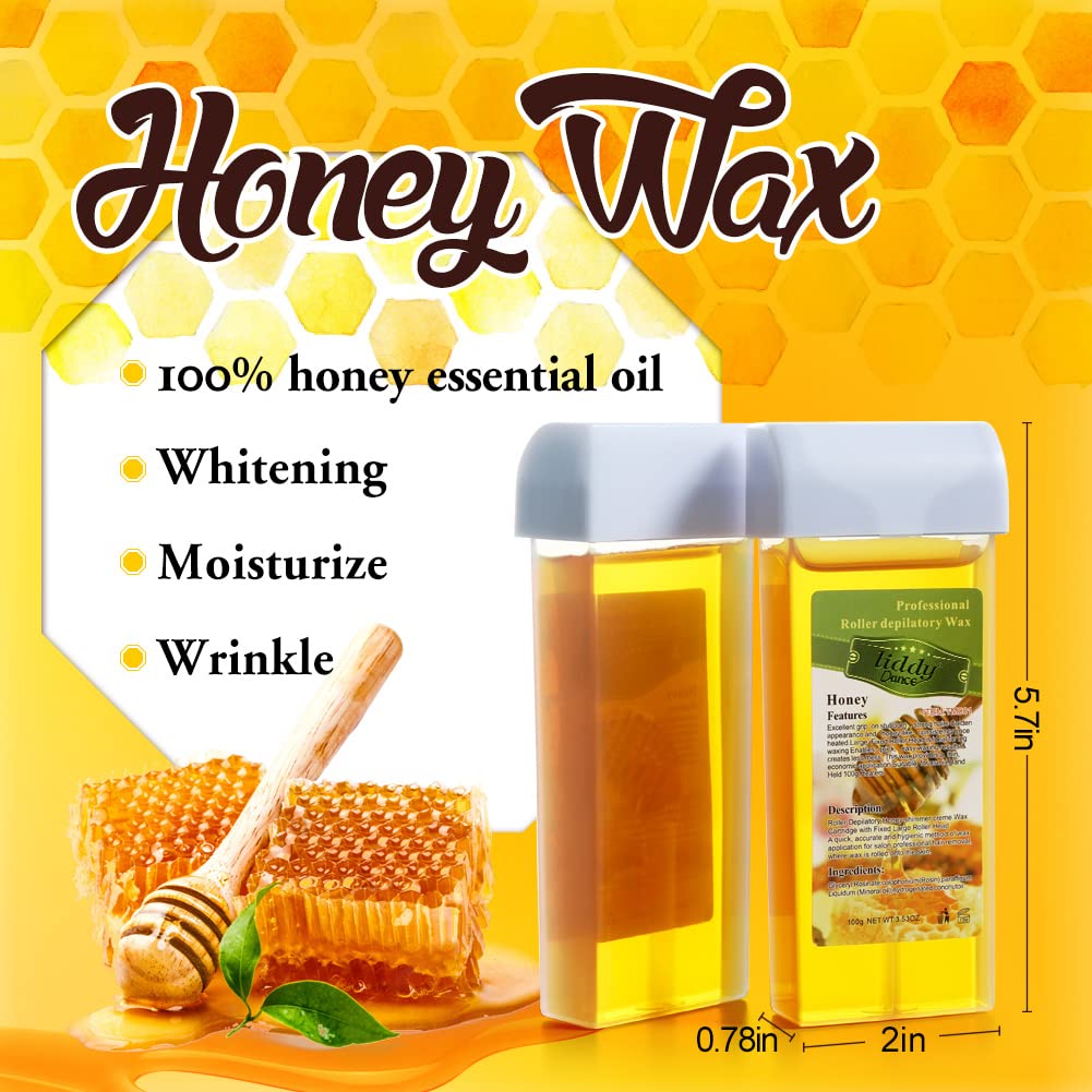 Liddy Dance wax roller refill close-up showing moisturizing honey formula for smoother skin