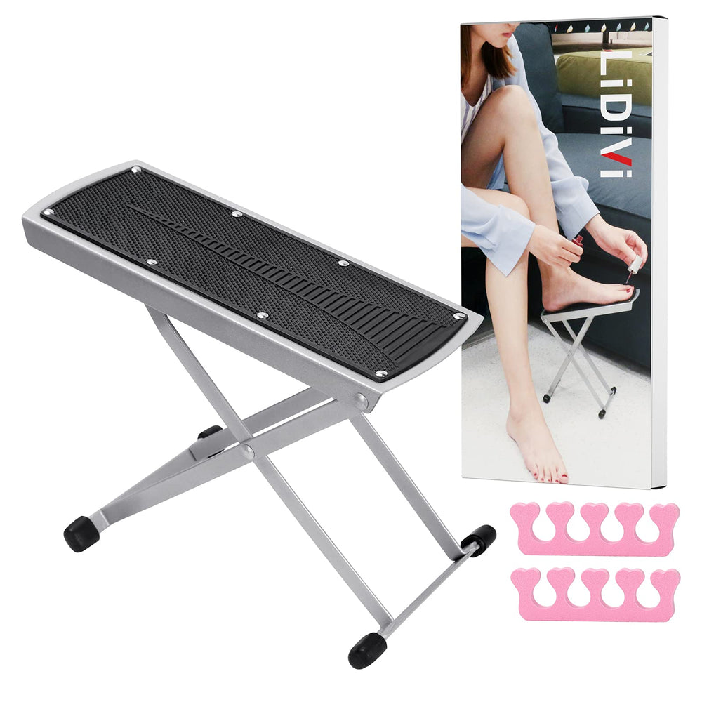 LiDiVi Pedicure Foot Rest adjustable heights for tailored comfort during home sessions.