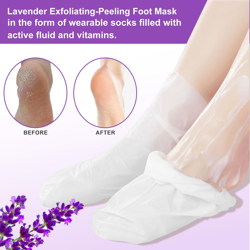Liefiet Foot Peeling Mask 5Pack before and after foot texture comparison