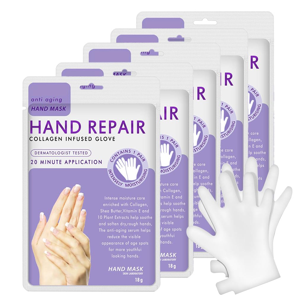 Liefiet hand peel mask gloves 5pack shown, moisturizing treatment for dry hands.