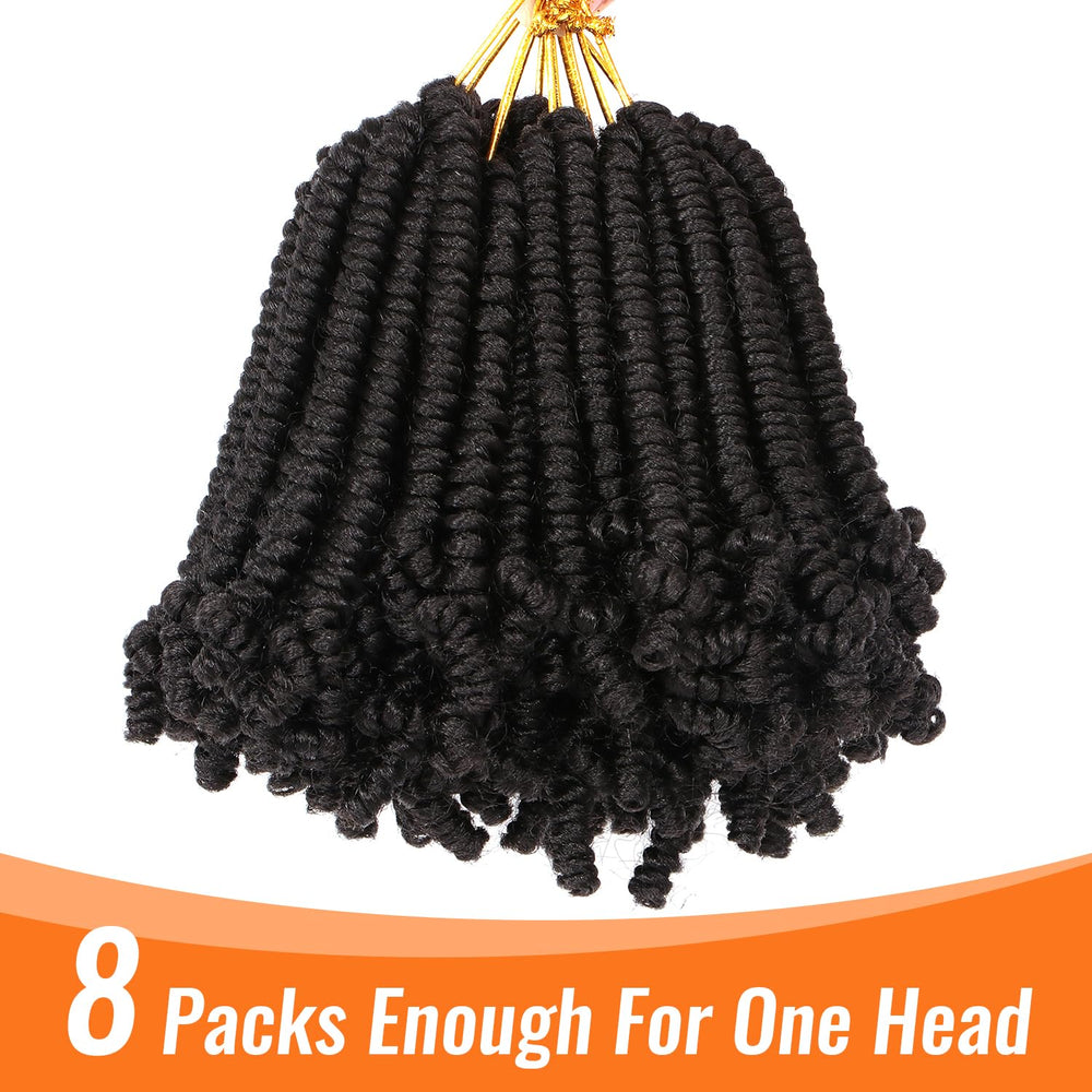 Lifabeauty 6-inch spring twist hair close-up shows lightweight, neat look.