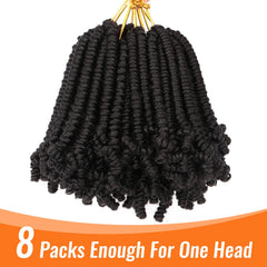 Lifabeauty 6-inch spring twist hair close-up shows lightweight, neat look.