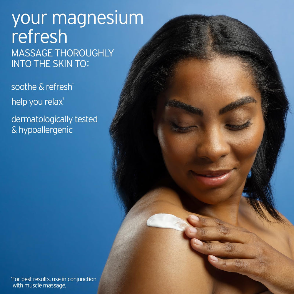 Life-Flo Magnesium Lotion applied to arm for post-workout relaxation.