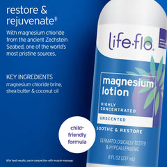 Life-Flo Magnesium Lotion pump in use for quick, targeted massage.