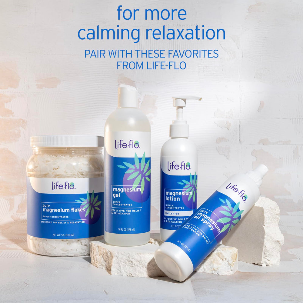 Life-Flo Magnesium Lotion enables a relaxation ritual for day or night.