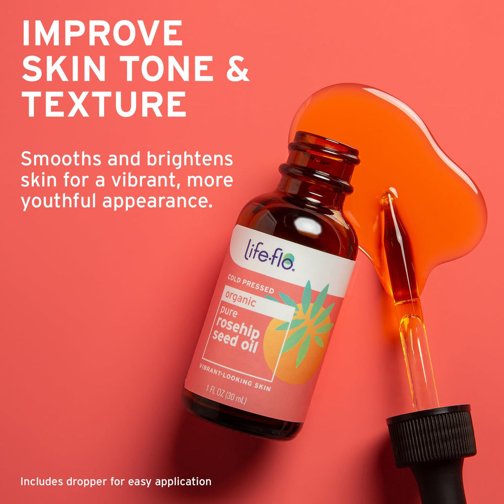 Life-Flo Rosehip Seed Oil cold-pressed texture preserves fatty acids