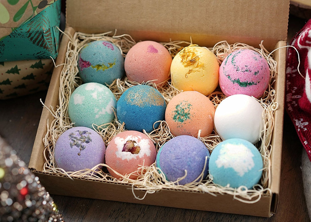 Lifearound2angels USA-made bath bombs with protective packaging for gifts.