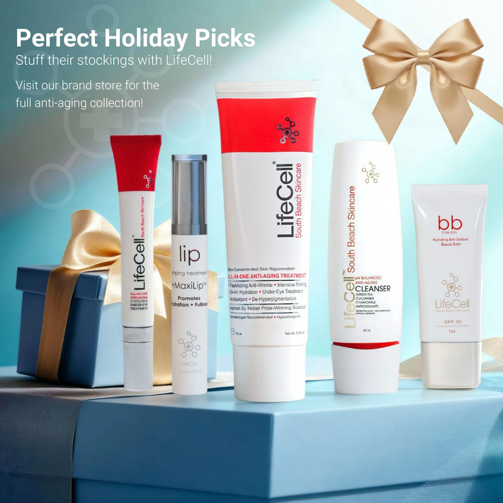 LifeCell compact packaging shown as a gift ready skincare option