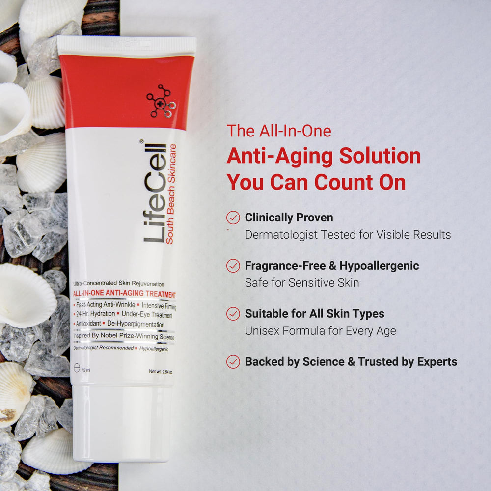 LifeCell skin tone close up illustrating improved evenness and sun damage appearance