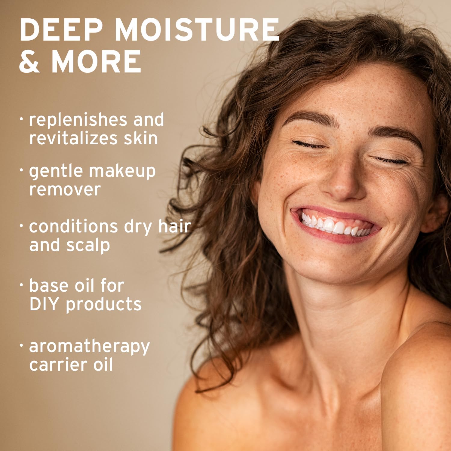 LifeFlo fractionated coconut oil spray absorbed by skin for quick hydration.