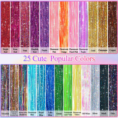 LifeisLuck heat-resistant tinsel fiber – durable shine during styling with heat tools.