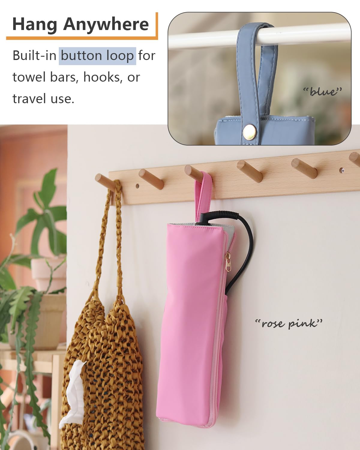 Lifeplus back pocket stores cords and clips, reducing clutter.