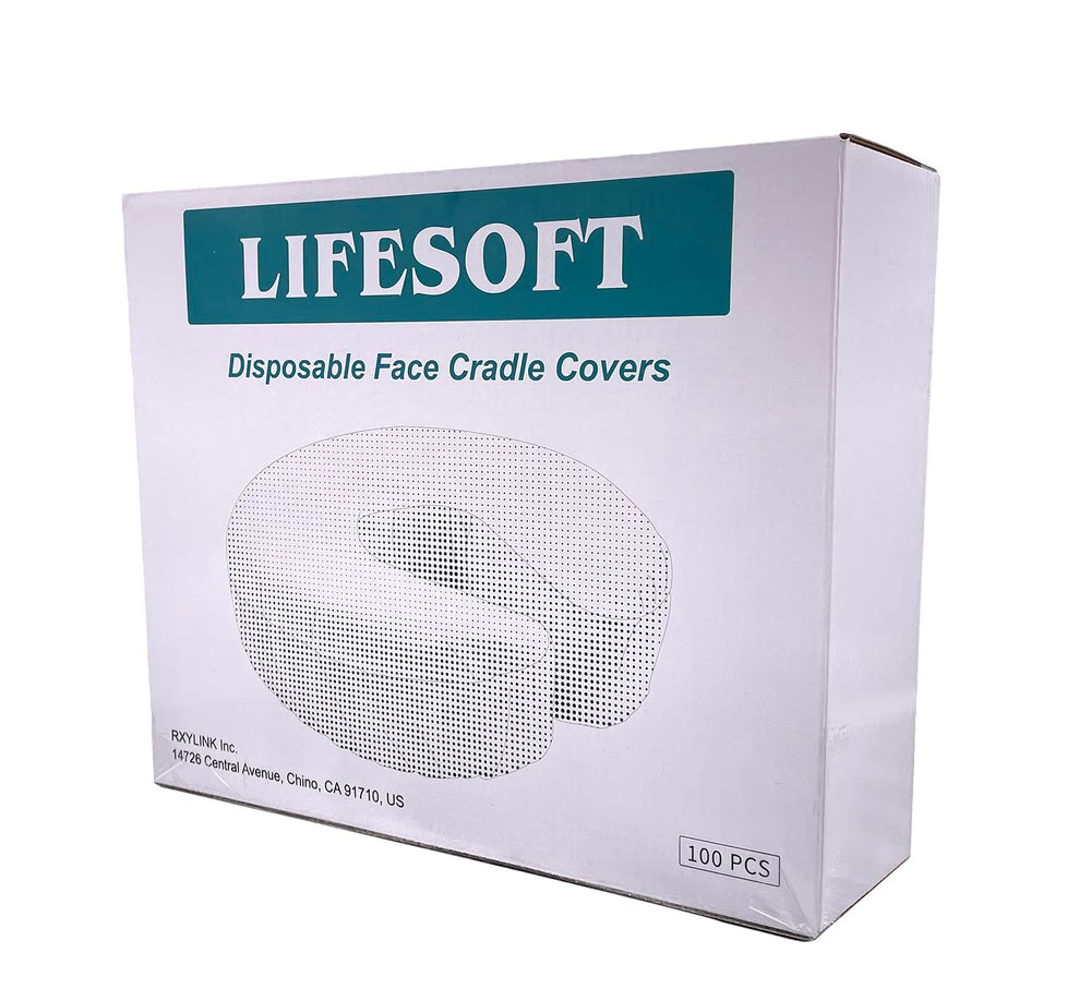 LIFESOFT face cradle cover in a spa setting communicates professional hygiene for clients.
