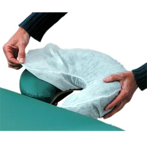 LIFESOFT spa headrest covers in use on a massage table for hygienic sessions