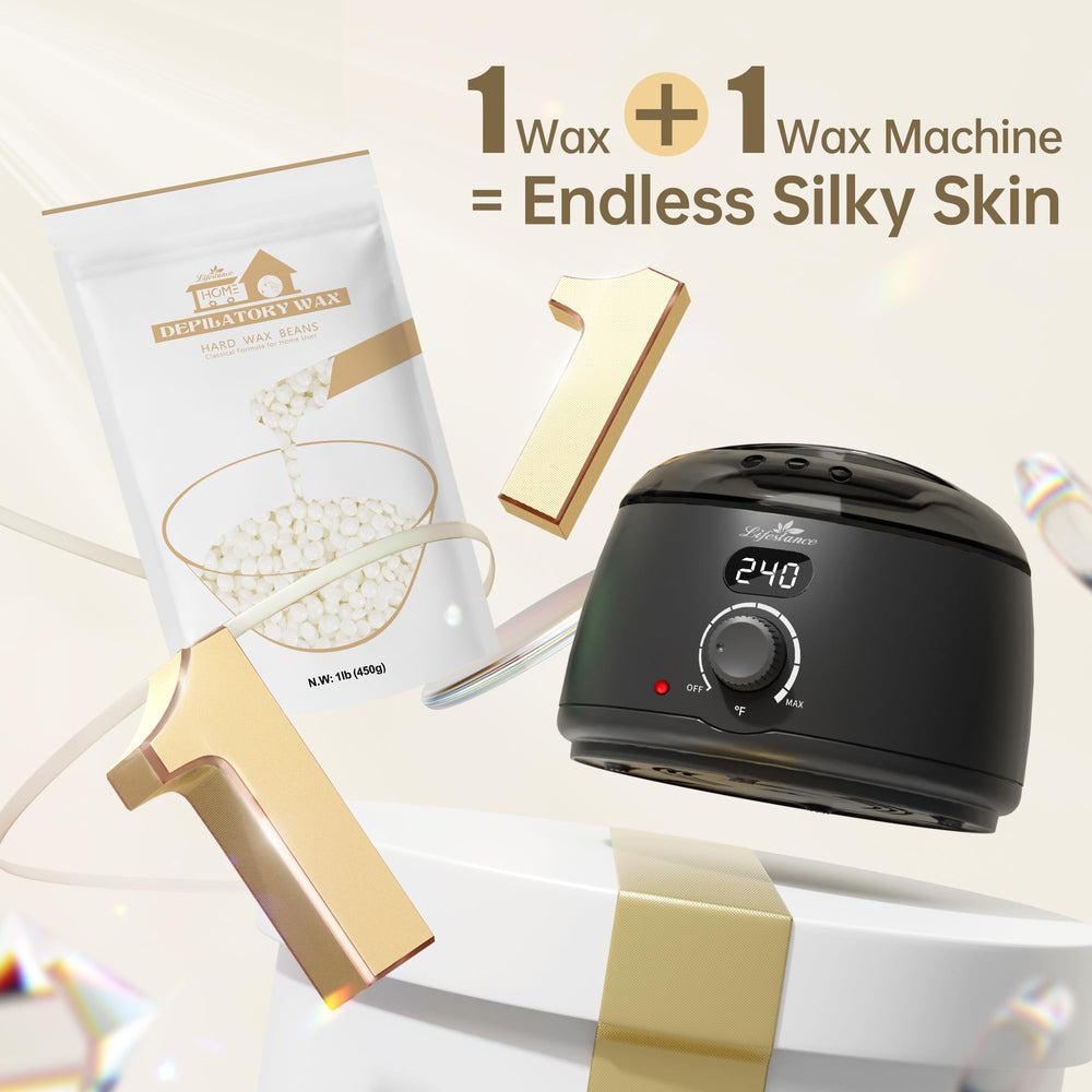 Lifestance Pearl White Wax Beads at-home-spa setup conveying salon-quality results