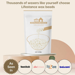 Lifestance Pearl White Wax Beads face-use scene emphasizes precise eyebrow and facial waxing